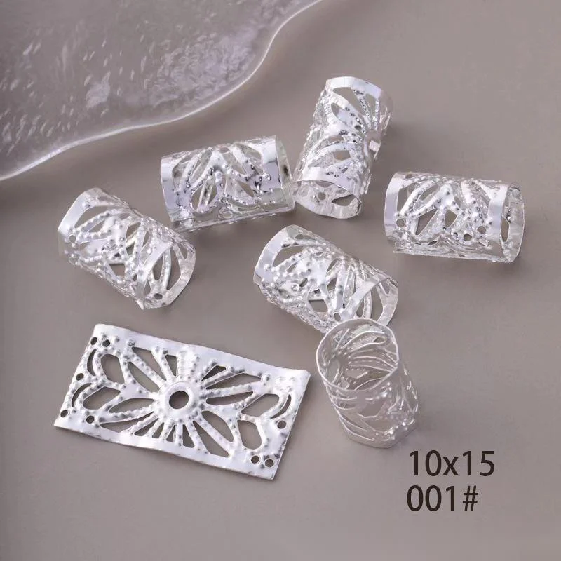 1000 Pieces/pack - Sunflower 10 * 15 Dirty Braid Buckle DIY Metal Antique Style Ring Accessories, High Ponytail Embellishment, Hairpin Rope_voghion.com