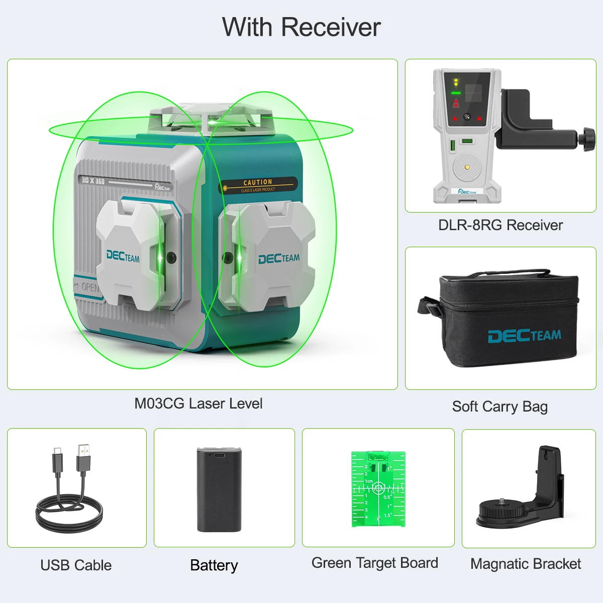 12 Lines 3D Laser Level 360° Green Beam Self-leveling Cross Lines Laser Level To