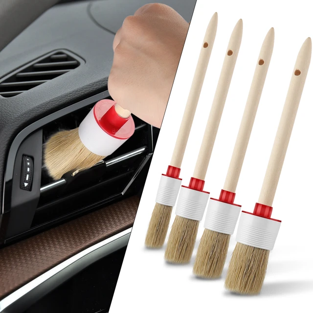 5pcs Car Exterior Interior Detail Brush Boar Hair Bristle Brushes for Car  Cleaning Auto Detail Tools Dashboard Cleaning Brush - AliExpress