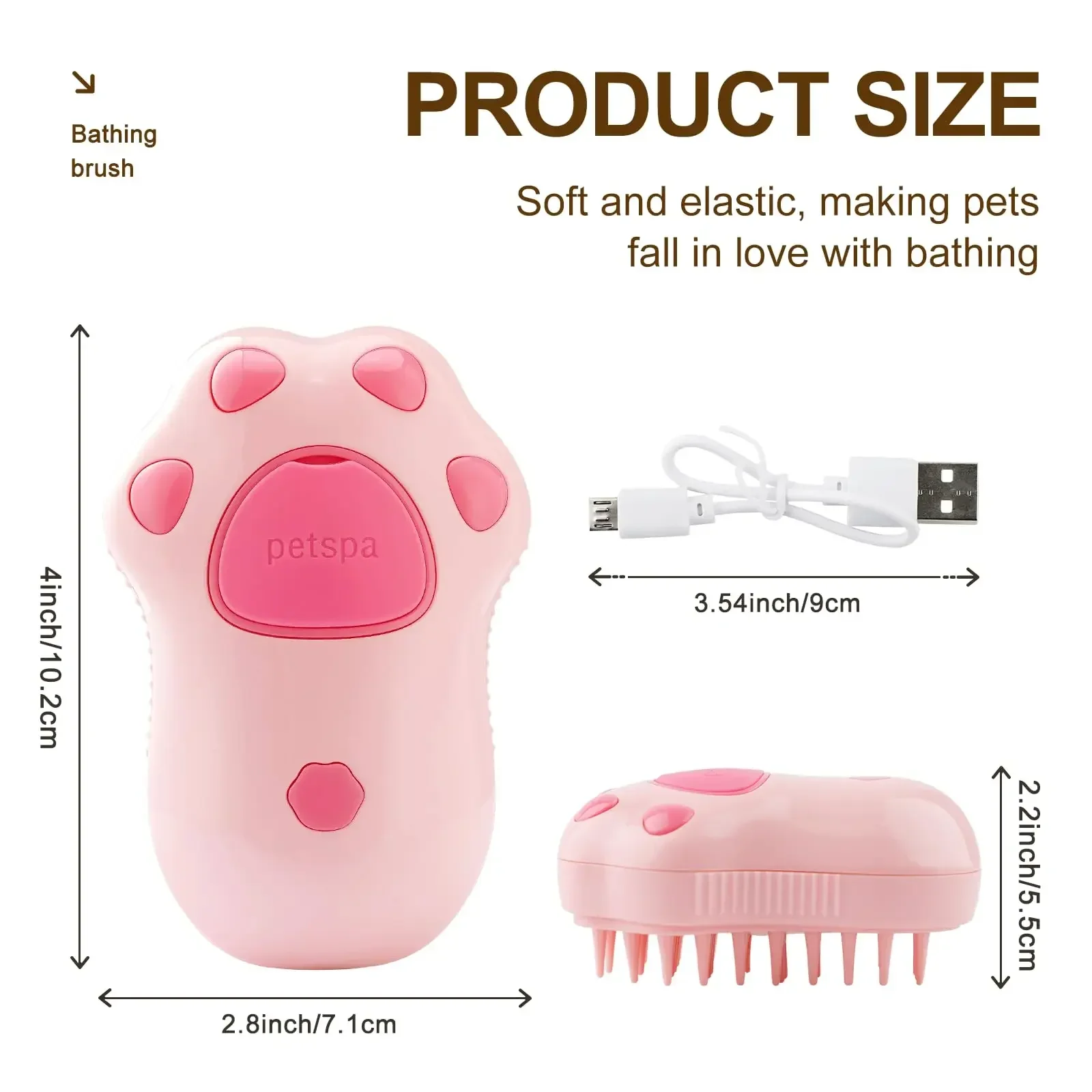 3 in 1 Pet Brush Cat Steam Brush Comb Dog Brush Electric Spray Cat Hair Brushes Massage Pet Grooming Hair Removal Combs 1~2pcs 5