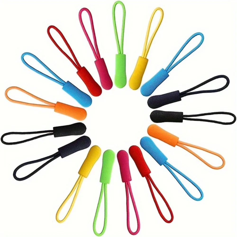 50pc Vibrant Nylon Zipper Extensions-Fashionable Zipper Pulls & Tabs-Durable for Bags Backpacks Jackets zipper pullers zipper accessories