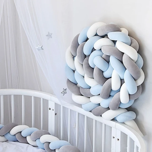 BRAIDED CRIB BUMPER - linen