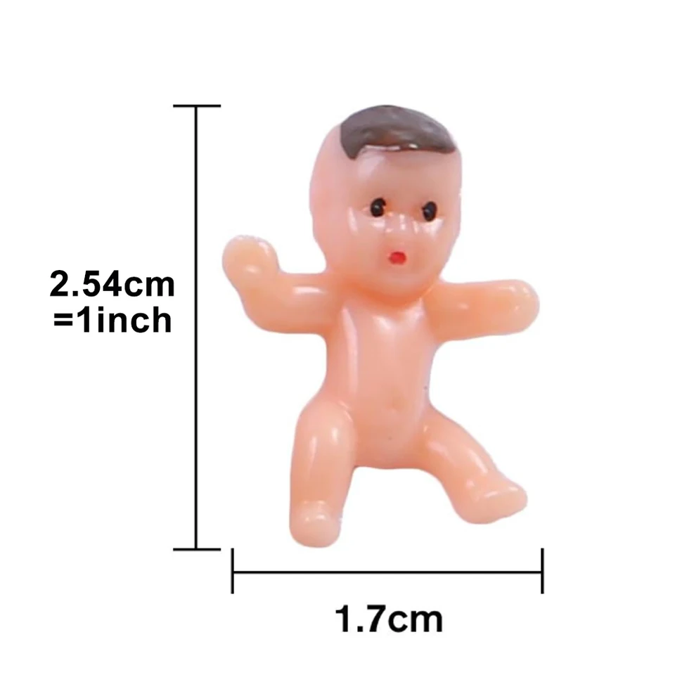 120 Mini Bambolini Di Plastica Rosa Per Bomboniere - Baby Shower, Decorazioni, Giochi Cubetti Di Ghiaccio