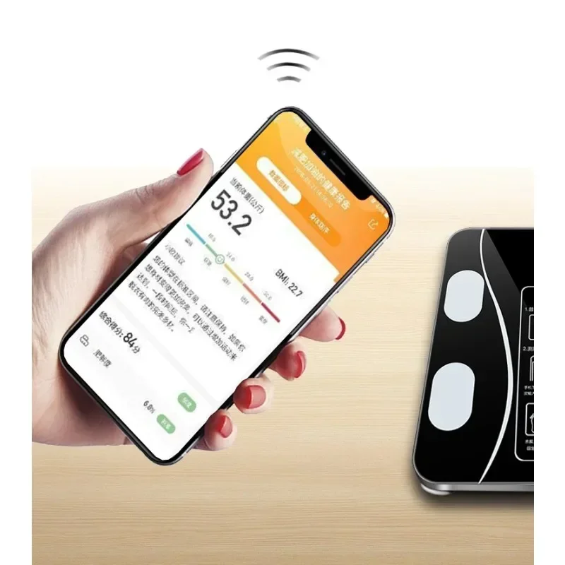 Body Fat Scale Bluetooth Smart Body Fat Scale Digital Body Weighing Scale LCD Screen Electronic Weighing BMI Composition Analyzer Tools