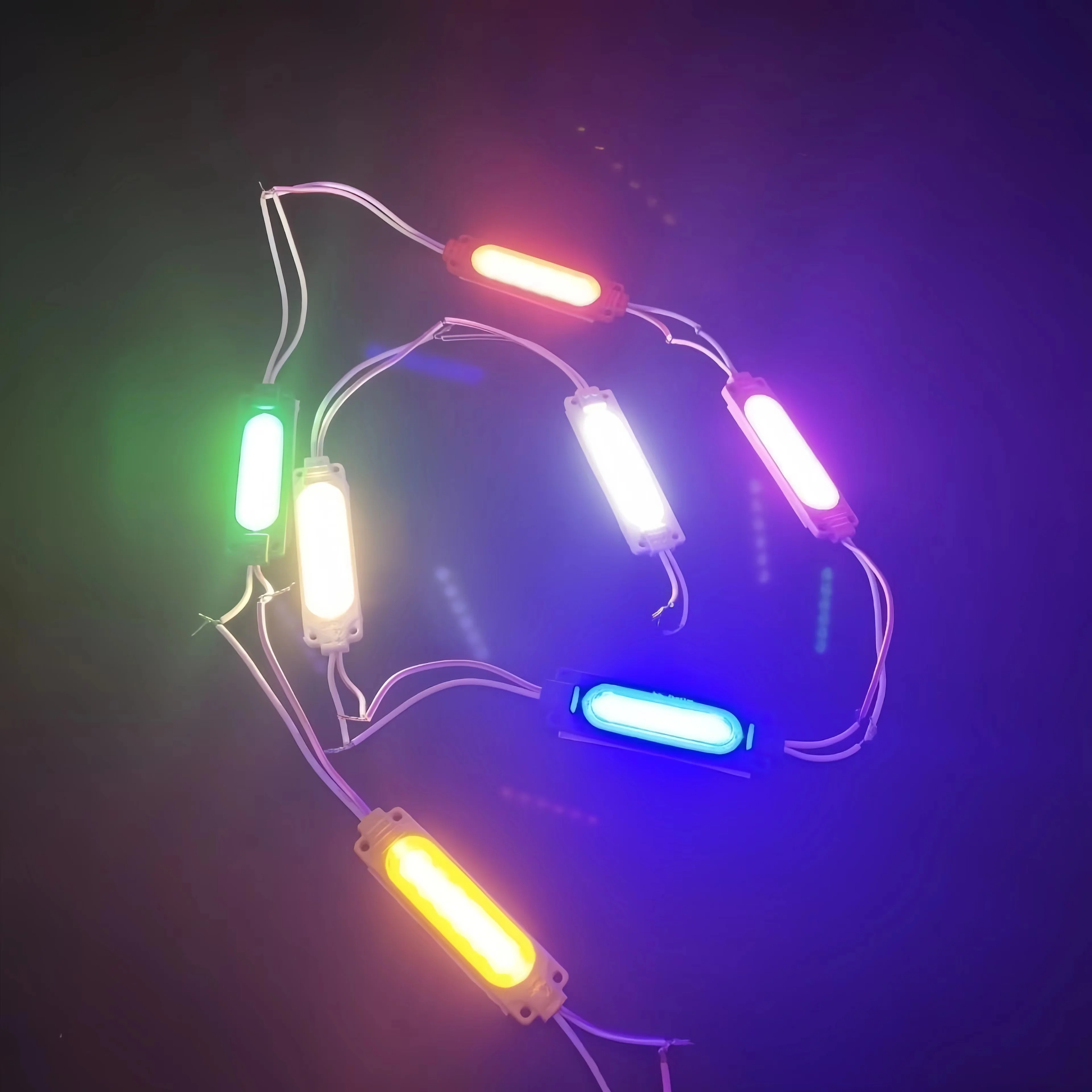 20pcs 12V COB LED Modules Advertising Luminous Characters Backlight Modules IP65 Waterproof White Red Blue Green Yellow Pink