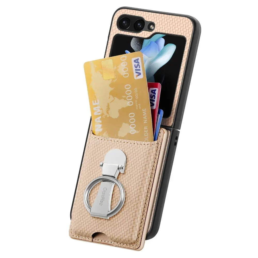 Ring-Kartenhalter-Brieftaschen-Flip-Handyhülle für Samsung Galaxy Z Flip 8 7 6 5 4 3 Flip7 Flip6 Flip5 Flip4 Flip2 5G PU-Leder-Cover – Detail 23