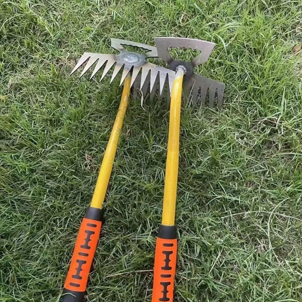 4/11teeth Multi-function Weeder Grass Pot Soil Weeding Tool Manganese Steel Manual Excavator Refurbished Garden Land Herb Supply