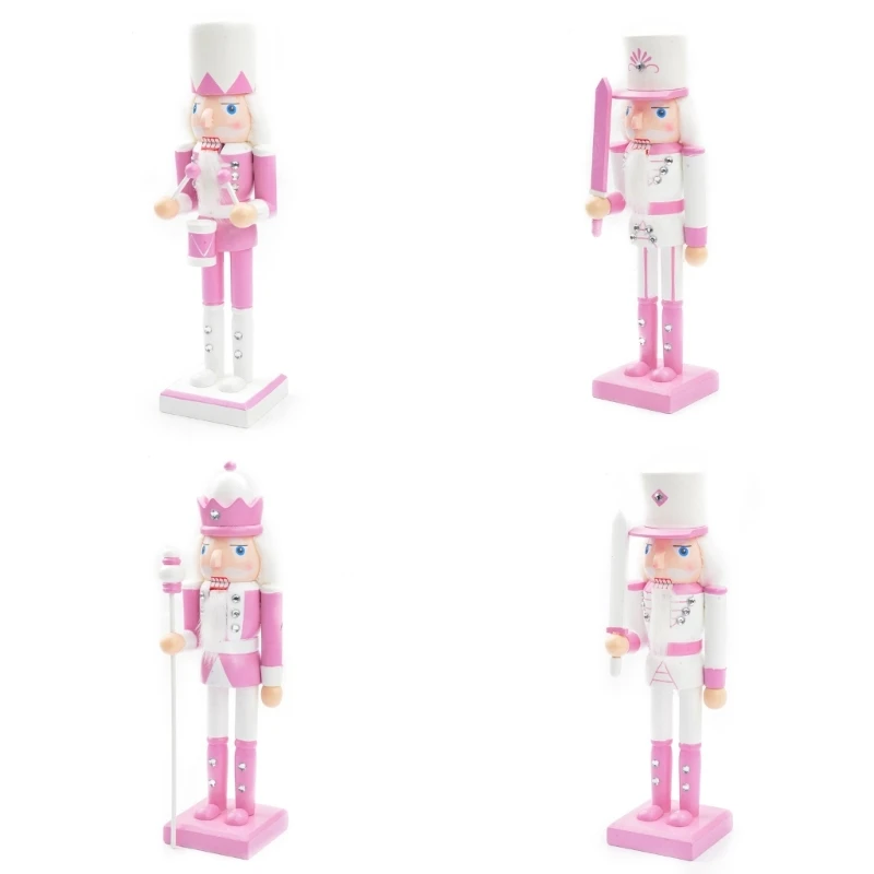 

H7EA Christmas Nutcrackers Soldier Ornament for Desktop Puppet Holiday Home Farmhouse