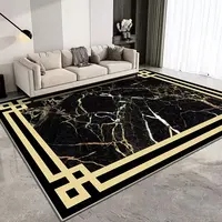 European Style Luxury Gold Living Room Carpet Generous Abstract Texture Parlor Large Area Rug Washable Lounge Coffee Tables Mat 2