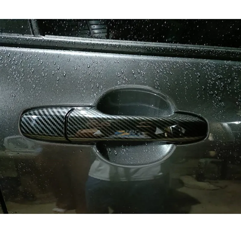 Car Door Handle Cover Trim Plastic Imitation Carbon Fiber for Toyota Raize Daihatsu Rocky A200 Car Accessories car door handle