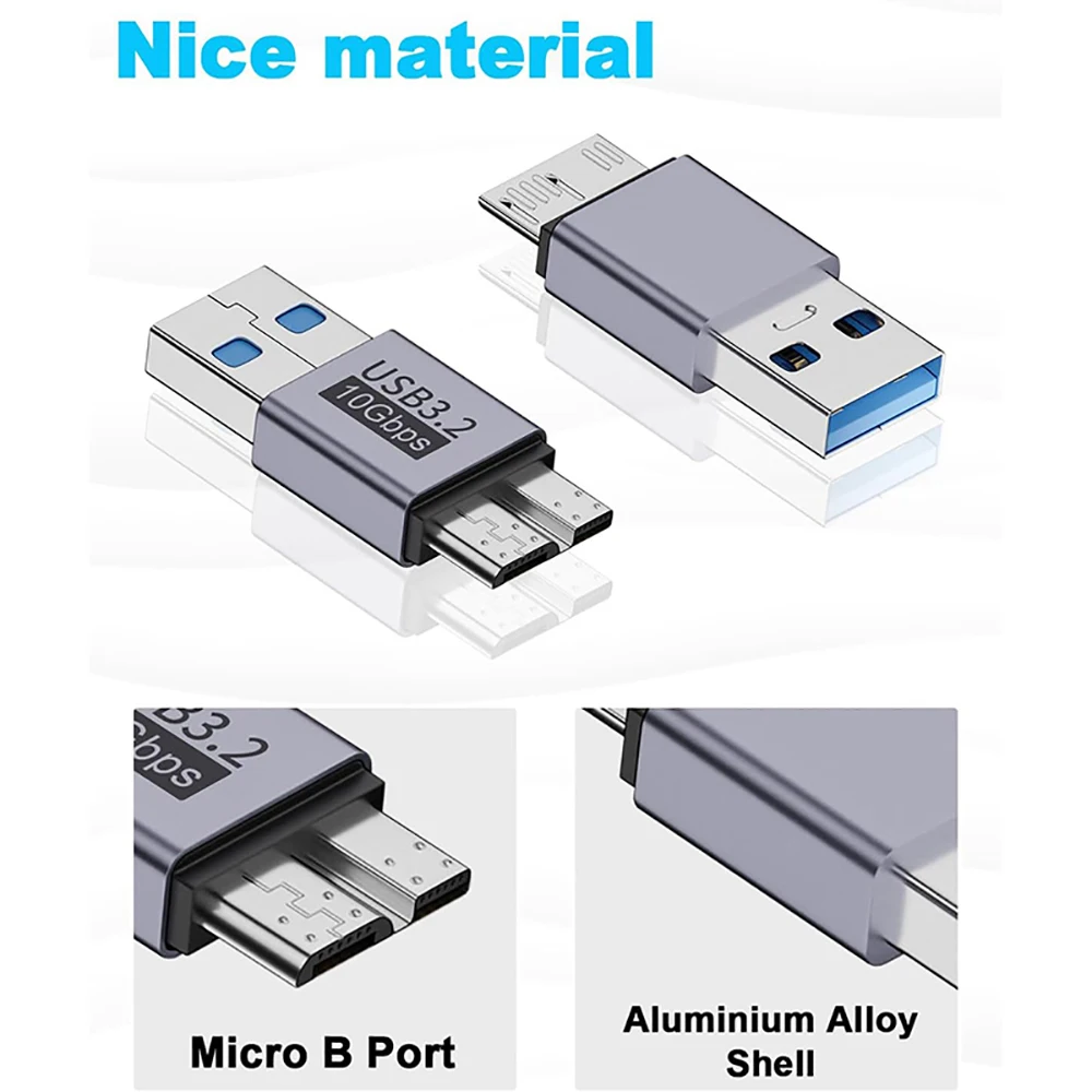 Micro B USB C 3.0 Male to Type C Female Adapter Type-C USB3.0 Micro B Connector for External Hard Drive Disk HDD Cable Adapter