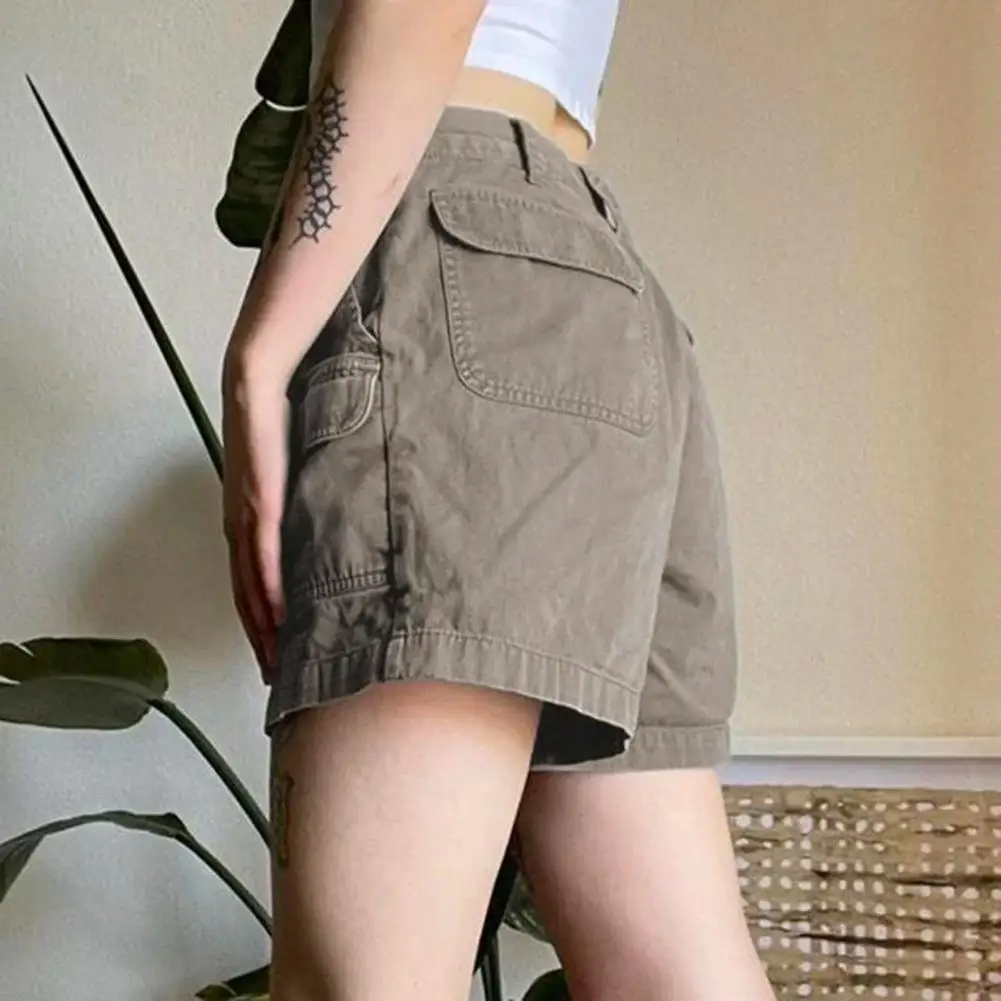 

Women Shorts Lady Cargo Shorts Stylish Women's Cargo Shorts with Multiple Pockets Loose Fit Retro Design for Streetwear Hip Hop