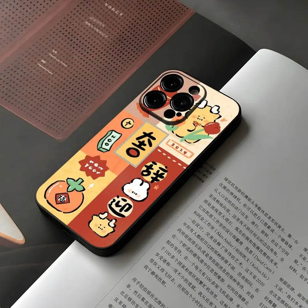 New Year 2024 Dragon Phone Case For Iphone 15 12 14 Se 2022 Pro Max 11 13 Xr X Xs Mini Plus Funda Shell Cover