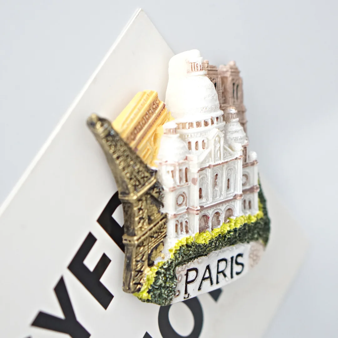 1 pcs France Fridge Magnets Paris Tower Versailles Cote d'Azur Notre Dame Louvre Modeling Refrigerator Stickers