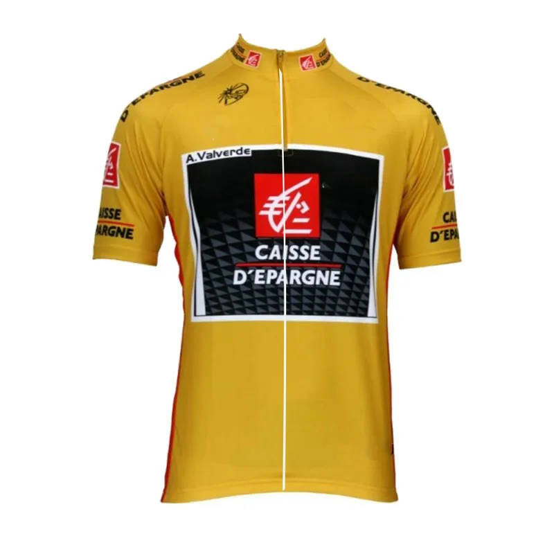 Maillot de cyclisme vintage caisse d'épargne tee shirt cycliste