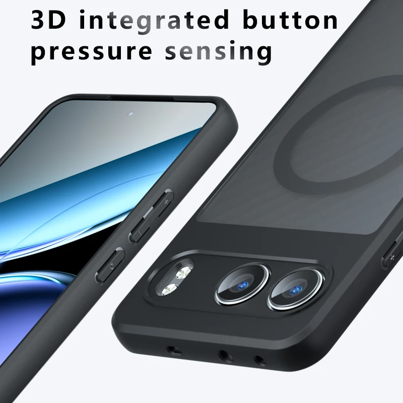 Luxury Armor Frosted Magnetic Transparent Shockproof Bumper Case