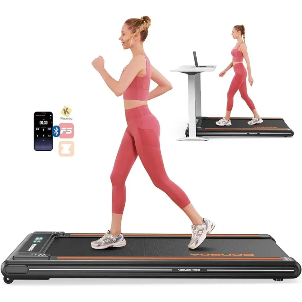 

2 in 1 Walk Pad with Bluetooth Folding Treadmill for Home/Office with 265 lbs Weight Capacity, Remote Control Freight free