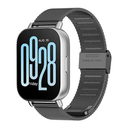 Milanese Mesh Band - 22mm Stainless Steel Strap for Redmi Watch 3 Lite (Black)