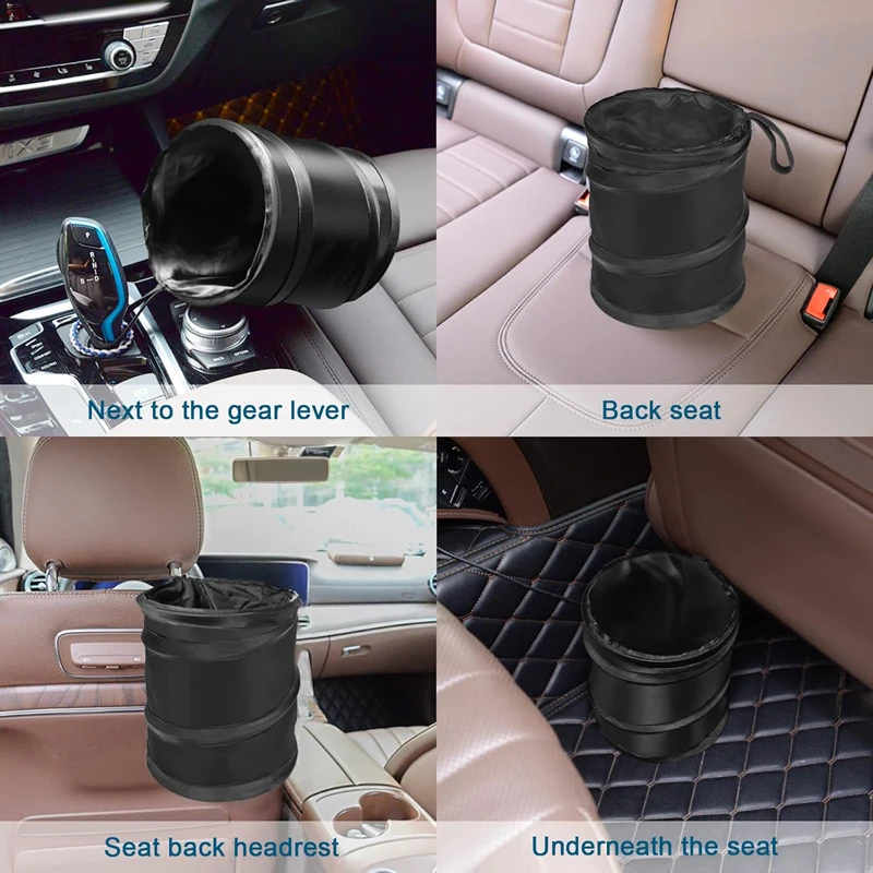 Car Garbage Bag Car Trash Can Portable Garbage Bin Foldable Pop-up Waterproof Bag Waste Basket Interior Accessories
