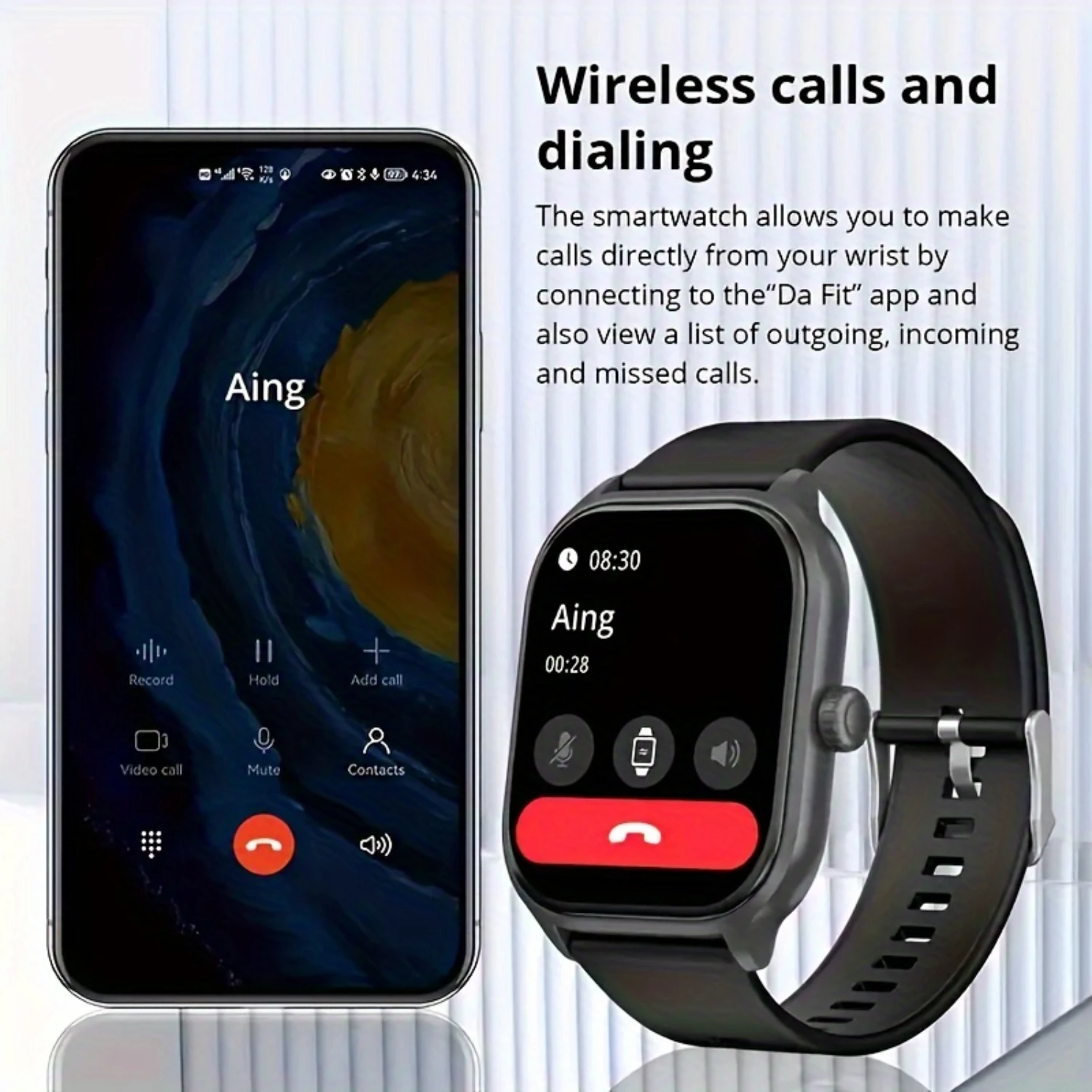 Men Smart Watch 5.11cm HD Screen Wireless Calling Voice Assistance Sleep Monitoring Multi