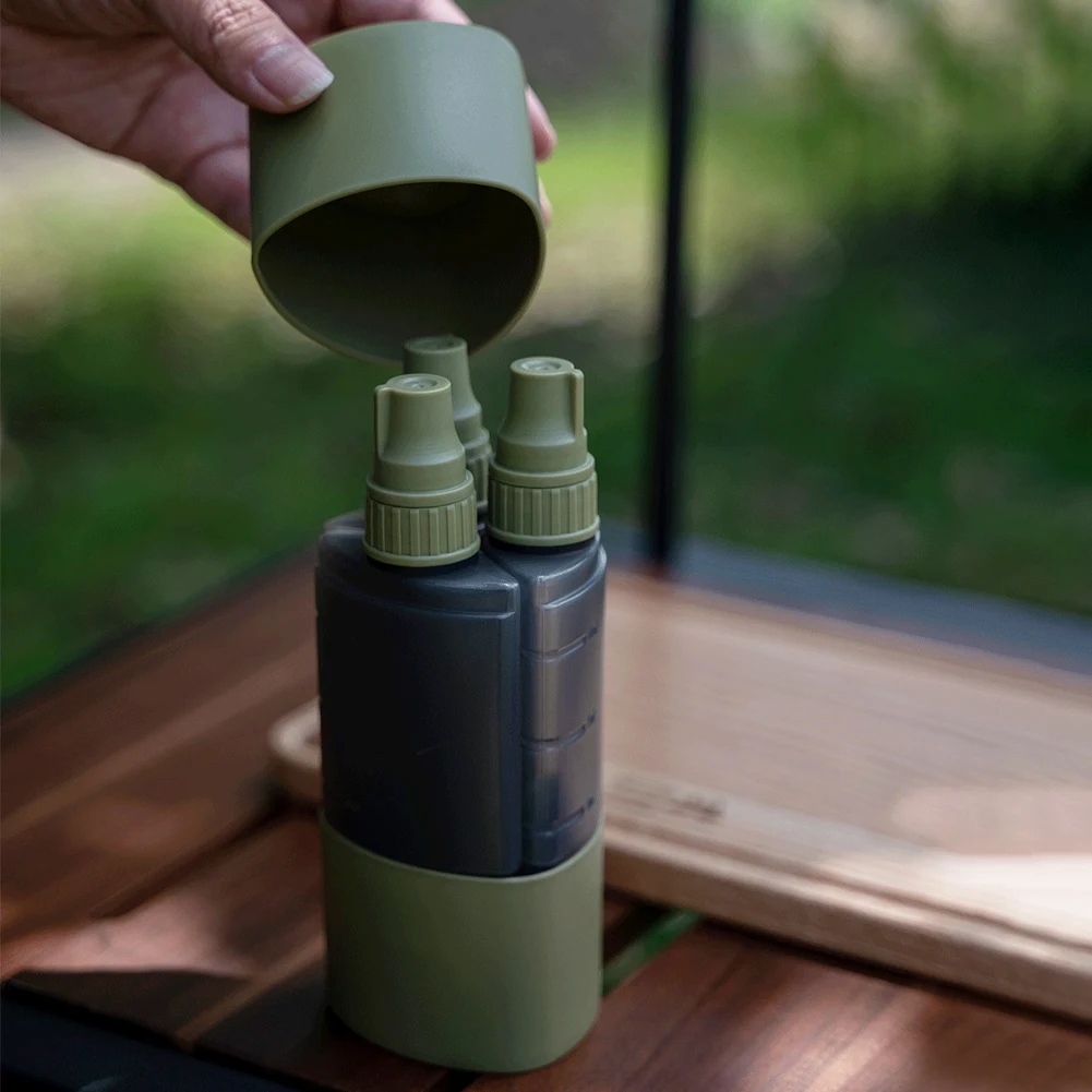 3 In 1 100ml Camping Seasoning Dispenser Bottle Small Camping Oil Bottle Dispenser for Camping BBQ Picnic Travel