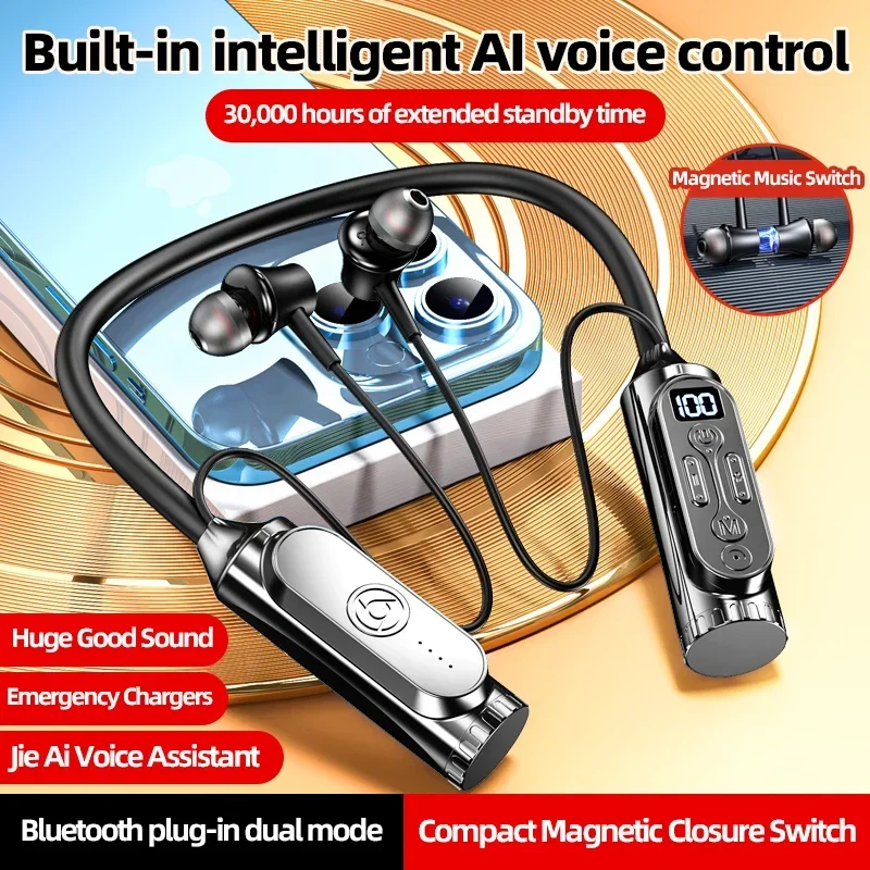 Wireless Earbuds Bluetooth Headset On Switch Bluetooth Neckband