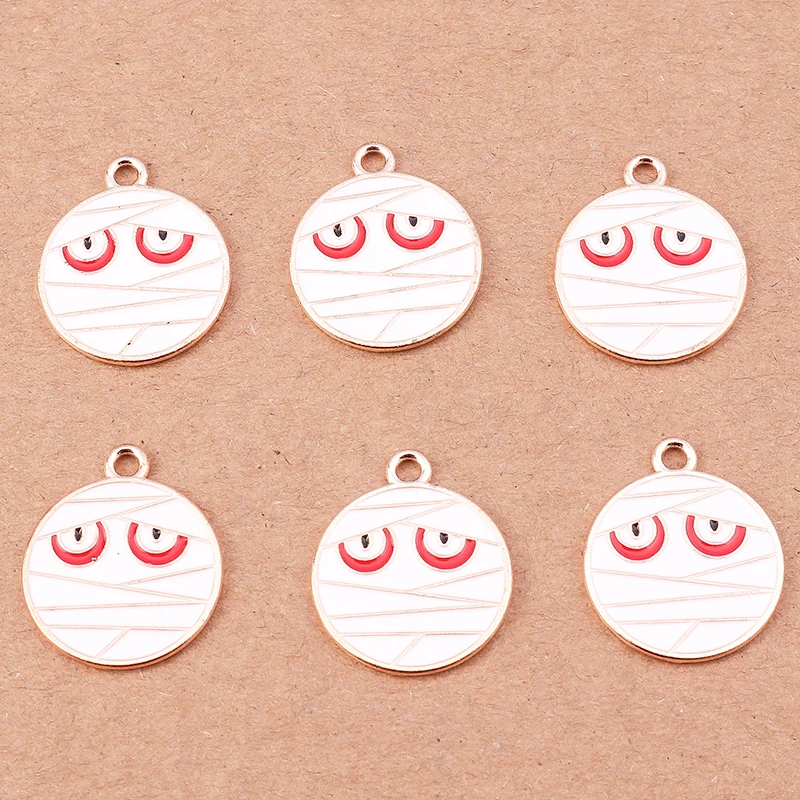 10 stücke niedlichen Emaille Schloss Charms Halloween Anhänger für Schmuck Herstellung Halskette Ohrringe DIY Halloween Geschenke Zubehör – Detail 32