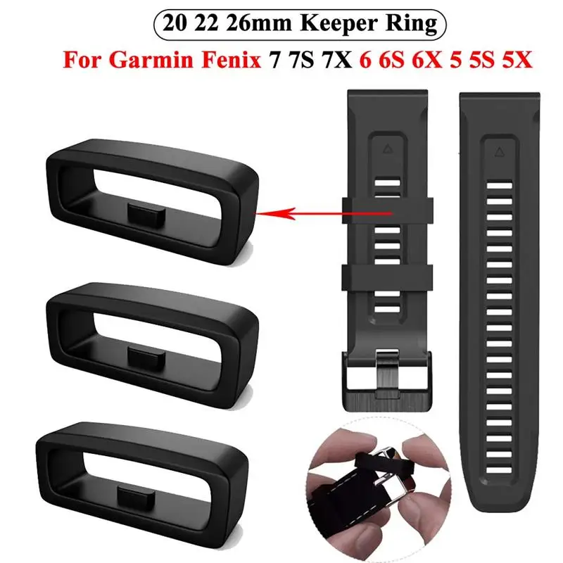 

HAODEE Replacement Rubber Watch Strap Band Keeper Loop Holder Retainer Rings For Garmin Fenix 7 7S 7X 6S 6X 6 Pro 5X 5 Plus