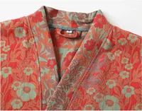 Peignoir en Coton Imprimé pour Femme, Pyjama de Printemps et Automne, Vêtements de Maison, Multicolore, à vaccage Rapide 2