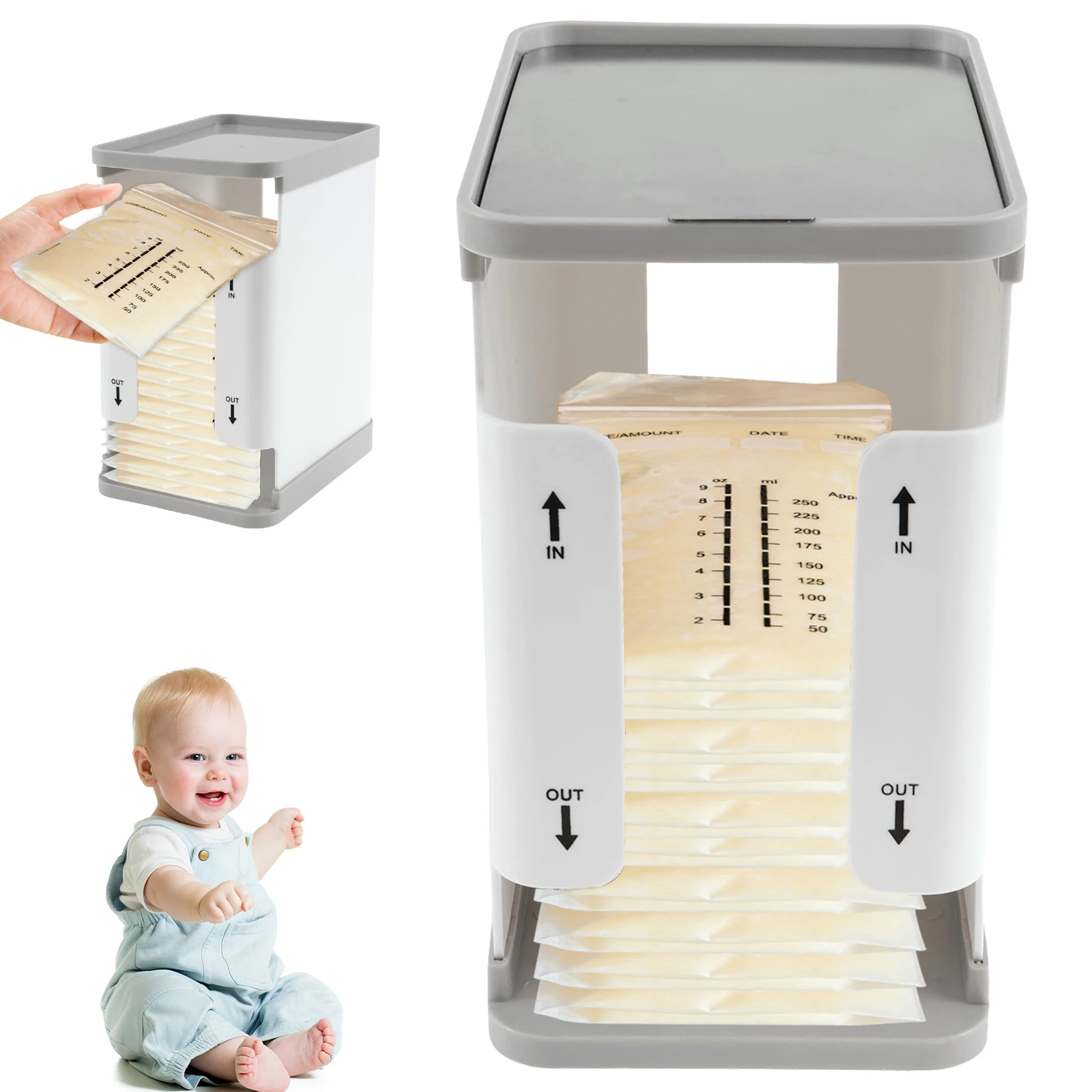 1700 ml Breast Milk Storage Tower Convenient Storage Milk Freezer Organizer Efficiently Store Freezer Organizer breastmilk storage bags