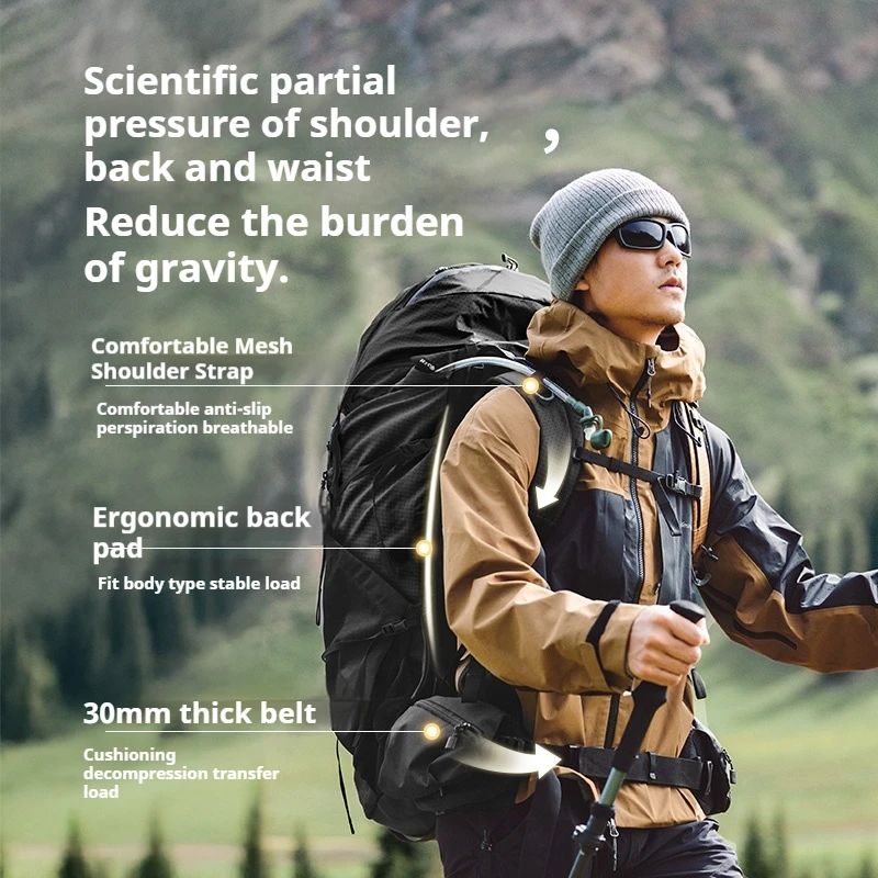 Naturehike Outdoor Backpack 70L Large Capacity 2in1 Hiking Bag Waterproof Travel Camping Climbing Rucksack With Rainproof Cover