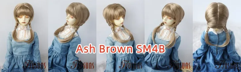 Fjusuns JD676 MSD SD DOD Hair 7-8inch 8-9inch 1/4 1/3 Double Ponytail Braid Synthetic Mohair Doll Wig Fashion Doll Accessories