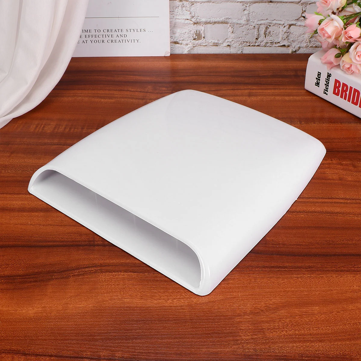 가짜 자동차 엔진 커버, 에어 벤트 배출구 장식 스티커 데칼, 자동차 스타일링 액세서리 (흰색), 1 개