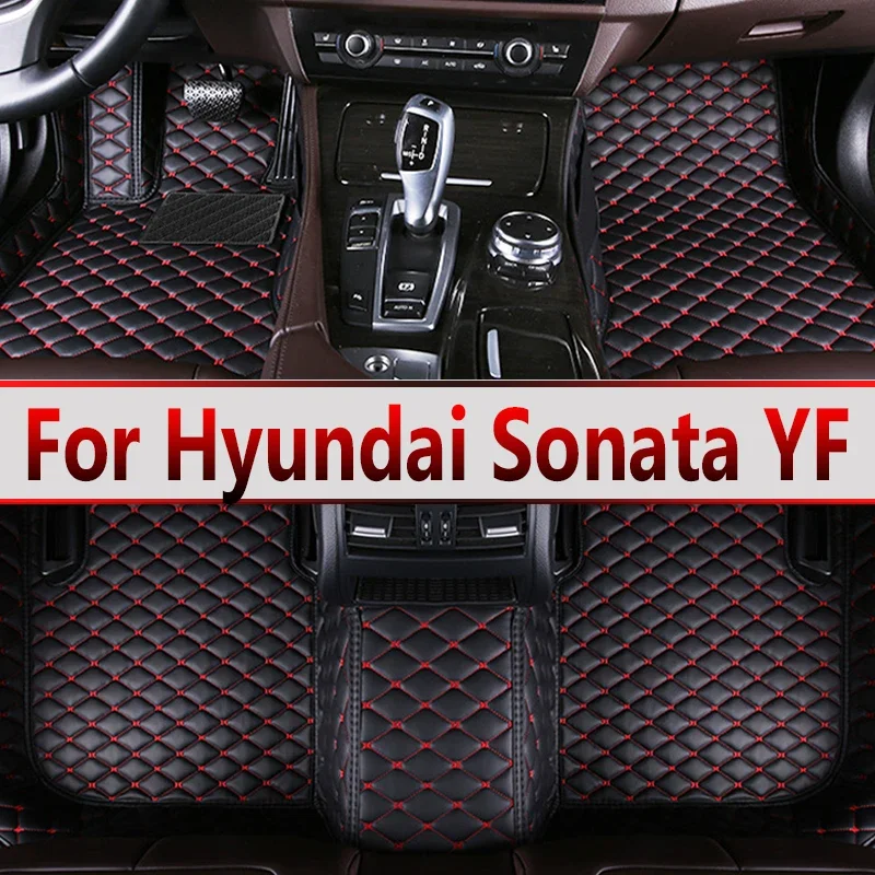 

Car Floor Mats For Hyundai Sonata i45 YF 2010~2014 Covers Rug Auto Interior Parts Luxury Mat Leather Carpet Car Accessories 2011