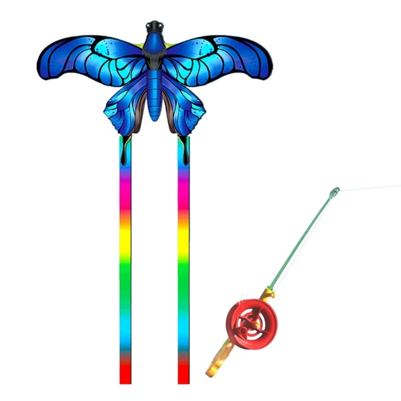 Dynamic Kites 3D Fishing Rod Line Kites Small Kites Easy Flying Toy Long Tail Kites Popular Beach Activity Parent-Kids Favor 4