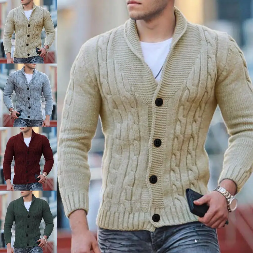 Great-Sweater-Elastic-Autumn-Sweater-V-neck-Leisure-Pure-Color-Men ...