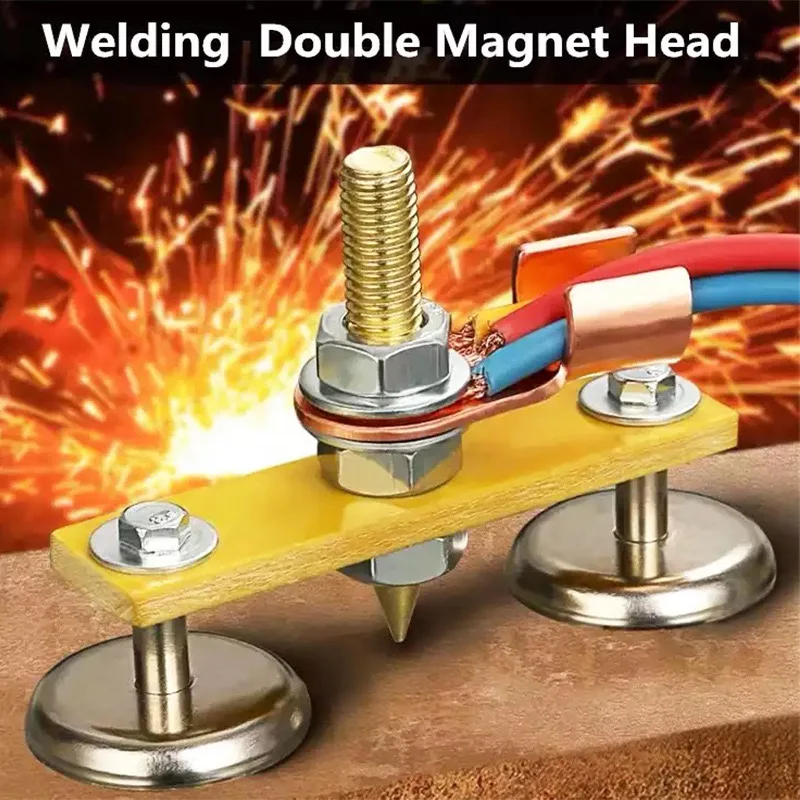 Welding Magnet Head Magnetic Welding Fix Ground Clamp Double Strong Support for Electric Ground
