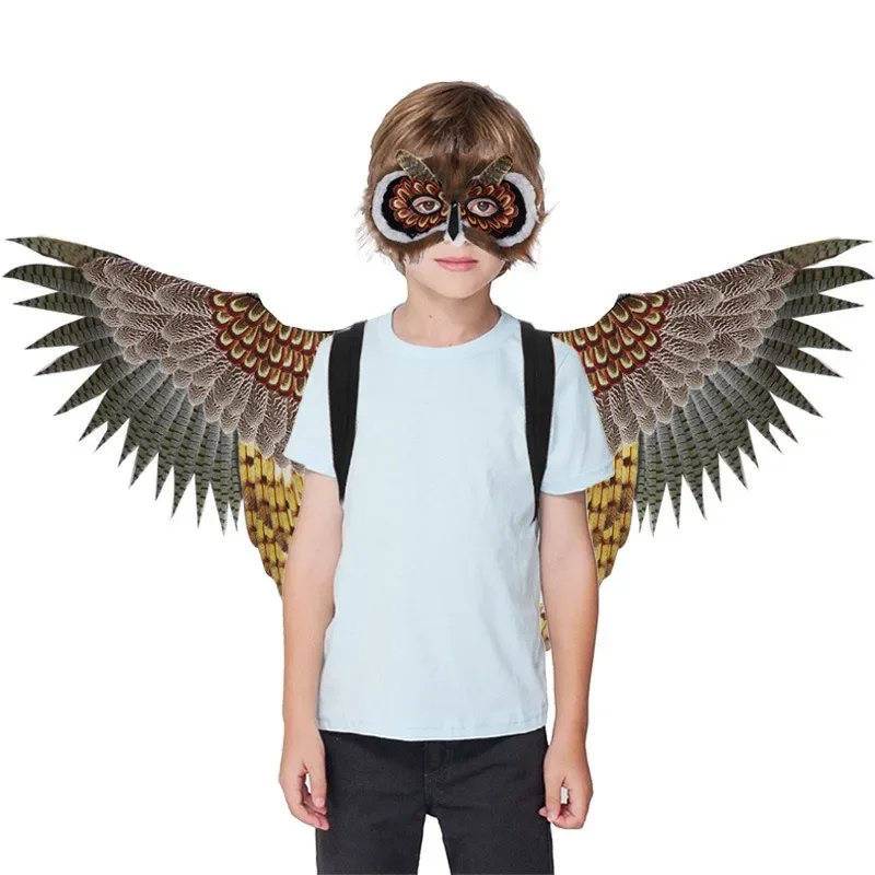 

Halloween Carnival New Children's Owl Mask Wing Set Christmas COSPLY Party Stage Performance Decoration Props