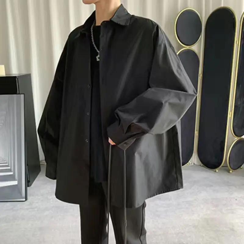 Fashion Lapel Solid Color Button All-match Shirt Men's Clothing 2023 Spring New Oversized Casual Tops Loose Korean Shirt