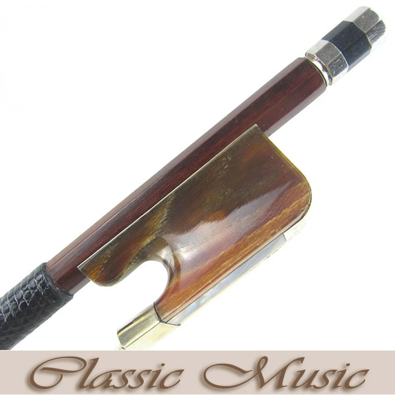SILVER PERNAMBUCO Viola Bow with Red Horn Frog (4/4), Good Mongolian Horse Hair.