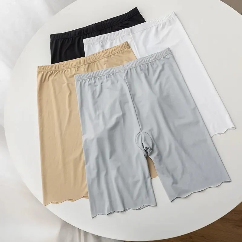 Safety Shorts Seamless Ice Silk Women Thin Plus Size High Waist Under Skirt Anti Rub Thigh
