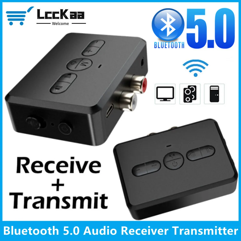 LccKaa Bluetooth 5,0 приемник передатчик RCA 3,5 мм разъем Aux беспроводной адаптер Музыка для ТВ автомобиля 2RCA Bluetooth 5,0 аудио приемник