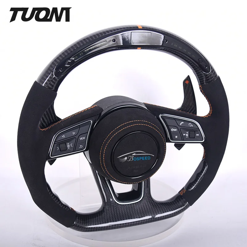 

Fit For Audi A3 B8 A4 B8 A6 C6 A8 Q3 Q6 S3 8V S6 Rs3 Rs6 TTS 8J MK2 R8 SQ5 Supra Forged Carbon Fiber Led Cars Steering Wheel