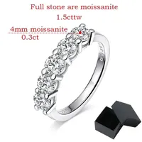 White Gold D Color 4mm Moissanite Ring for Women 1.5CT Stone Match Diamond Wedding Band Bride S925 Sterling Silver GRA - Image 6