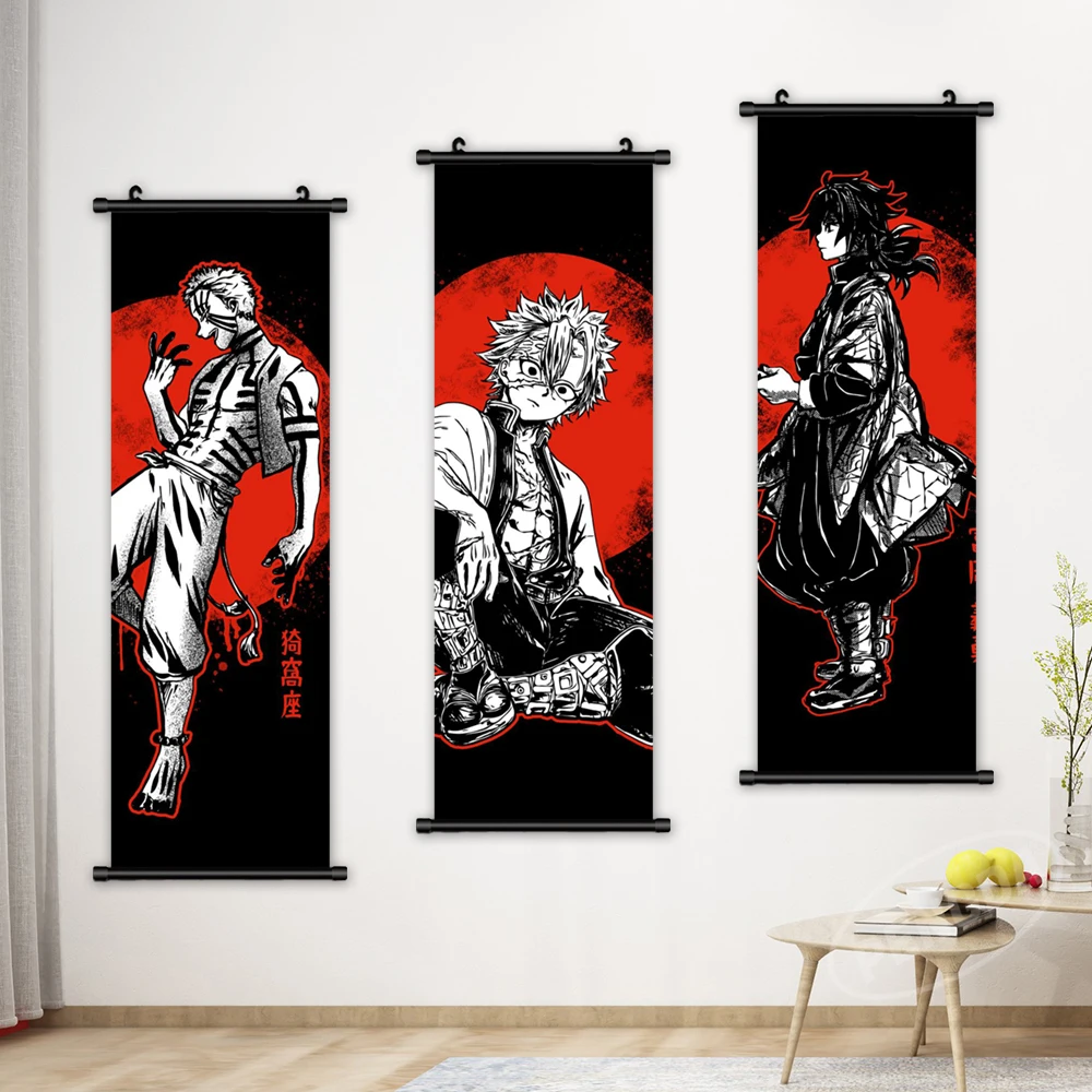 

Canvas Anime Wall Art Modern Prints Demon Slayer Painting Hanging Scrolls Akaza Posters Home Decor Living Room Modular Pictures