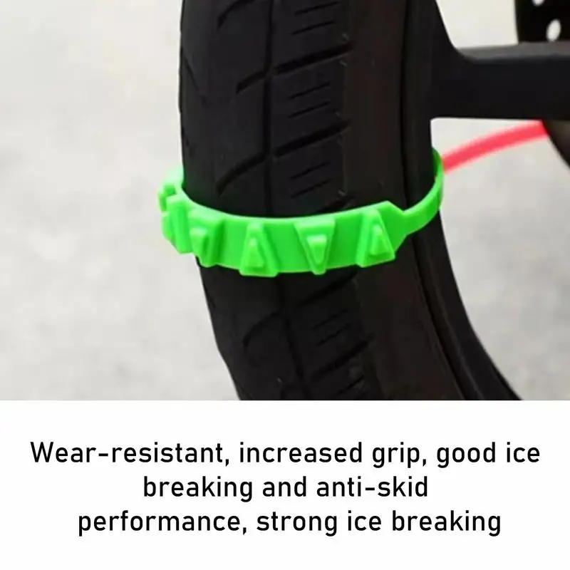 Snow Tire Chain for Motorcycle 10X Non-Slip Cable Ties Winter Tire Straps Security Chains for Winter Driving and Muddy Road ﻿