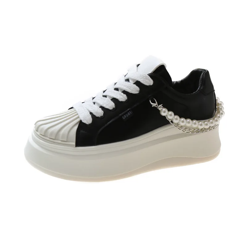 New Women's Casual Thick Sole Sports Little White Shoes Versatile Comfortable and Waterproof Matsuke Shoes