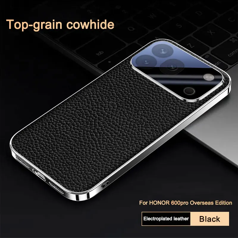 Luxury Leather Skin-Friendly Protective Back Cover for Honor 600 Pro - Lens Protection Bumper Case