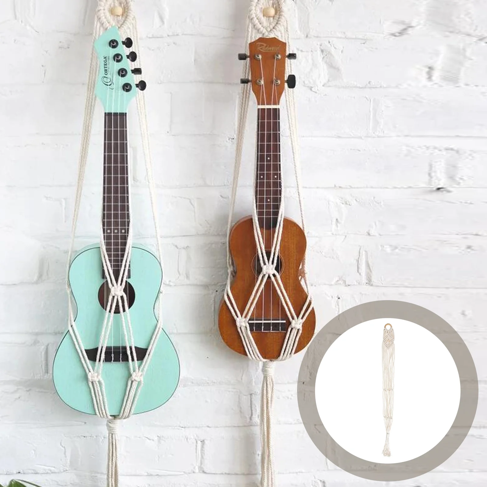 

Macrame Ukulele Hanger Macrame Small Guitar Hanger Wall Mount Woven Instrument Hanger Stand Holder Violin Concert Ukulele