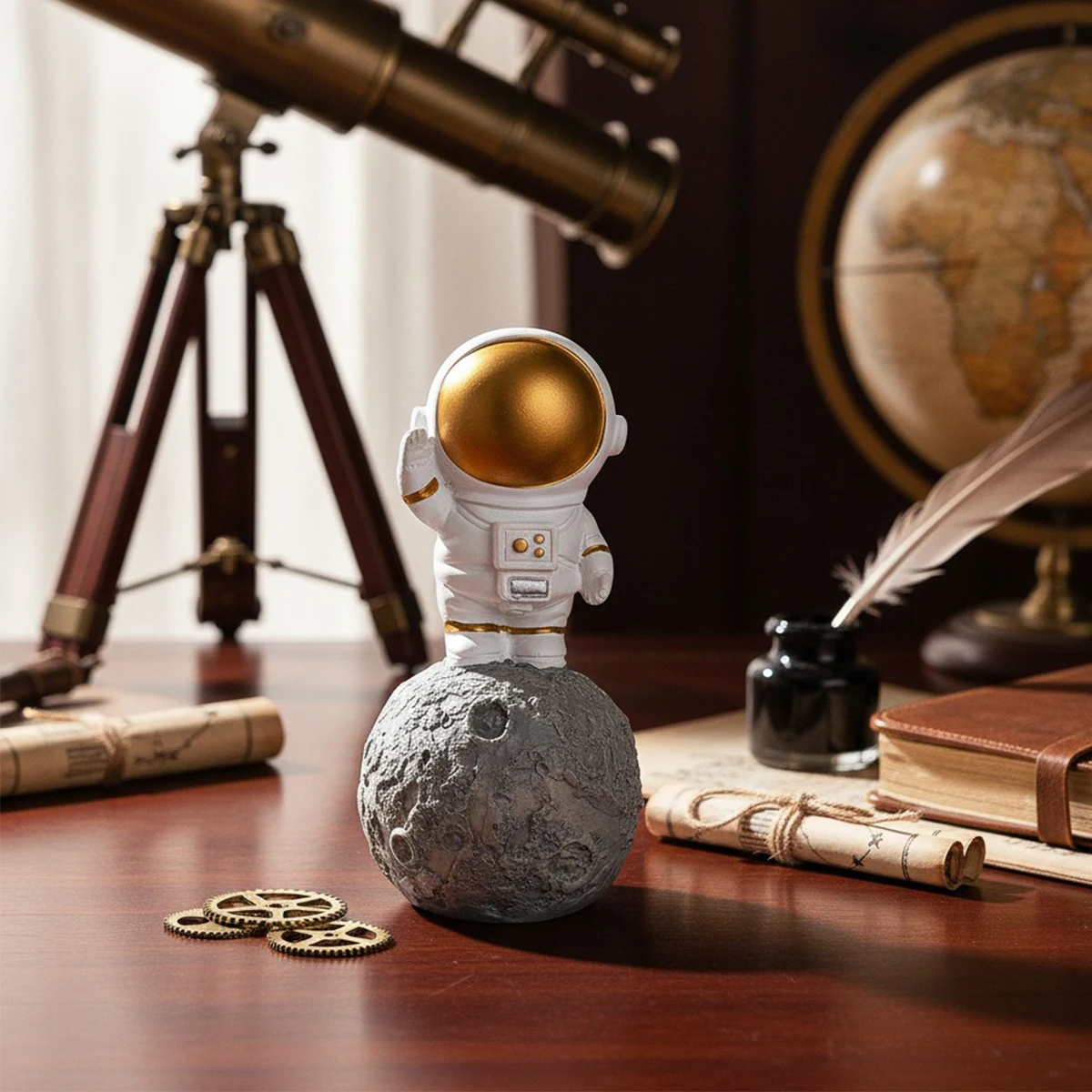 1PC, Astronaut Station moon-shaped decorative item, cartoon astronaut decorative model